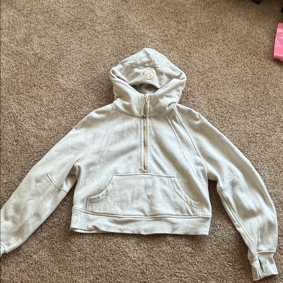 lululemon athletica Tops - Lululemon off-white/gold scuba quarter zip